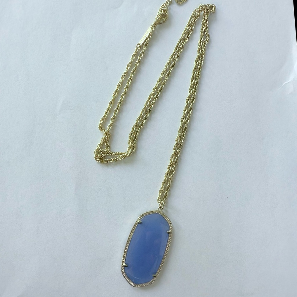 Kendra Scott Gold and Blue Pendant Necklace